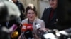 Bella Culley leaves a courthouse in Tbilisi on November 3.